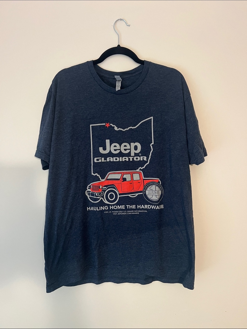 Jeep Navy Short Sleeve T-Shirt with Red Jeep Graphic